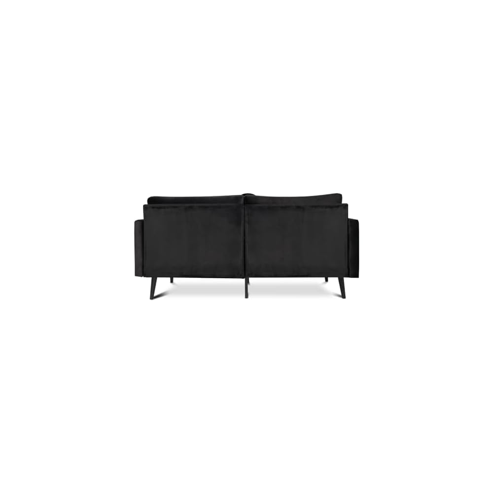 Milliard Velvet Loveseat Sofa, 3 Seater 72" Couch with Soft Cushions - Compact One Box Design for Easy Apartment Delivery, Modern Style for Living Room, Bedroom, Office (Velvet, Black) (Black)