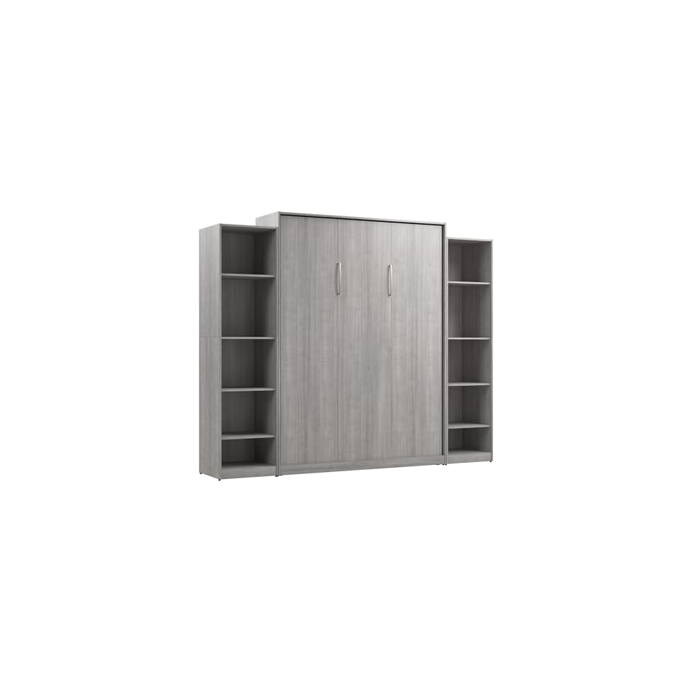 Bestar Queen Murphy Bed & Closet Organizer, Platinum Gray, Claremont, 105W