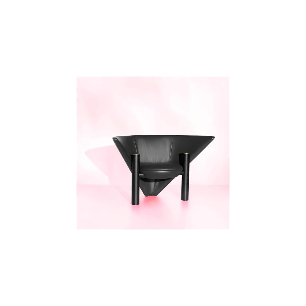 Modern Black Leather Accent Chair Sculptural Cone Design Lounge Chair, Minimalist Single Sofa Armchair for Living Room, Bedroom Office (Black)