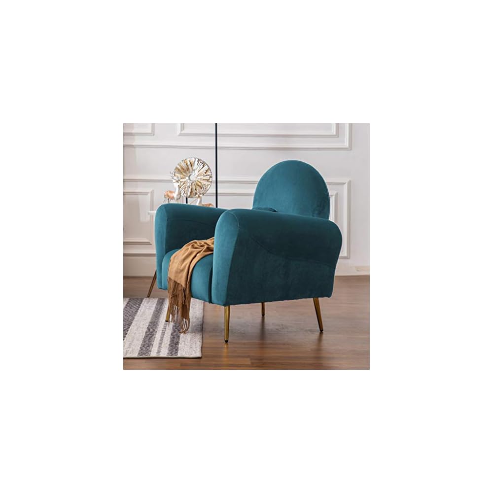 Renovation House Tub Chair Single Sofa Comfortable Velvet Face Luxury Bedroom Living Room Furniture High Density Sponge Blue