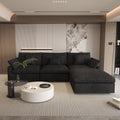 WJShome Cloud Modular Sectional Sofa Couch for Livingroom,119inch Down Filled L Shaped Couch with Wide Seat,Convertible Sectional Sofa with Ottoman,Covers Washable&Replaceable,Black
